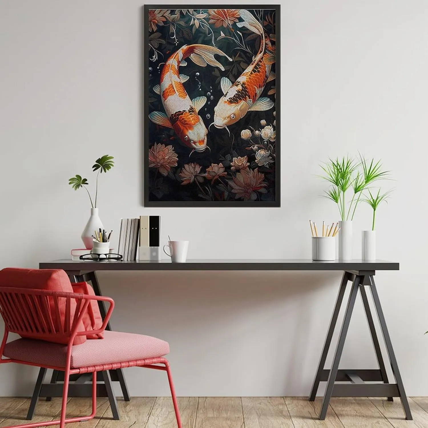 Puzzles for Adults 1000 Pieces - Koi Fish Swim Koi Funny Educational Puzzles, Birthday Christmas Valentine's Day Gift