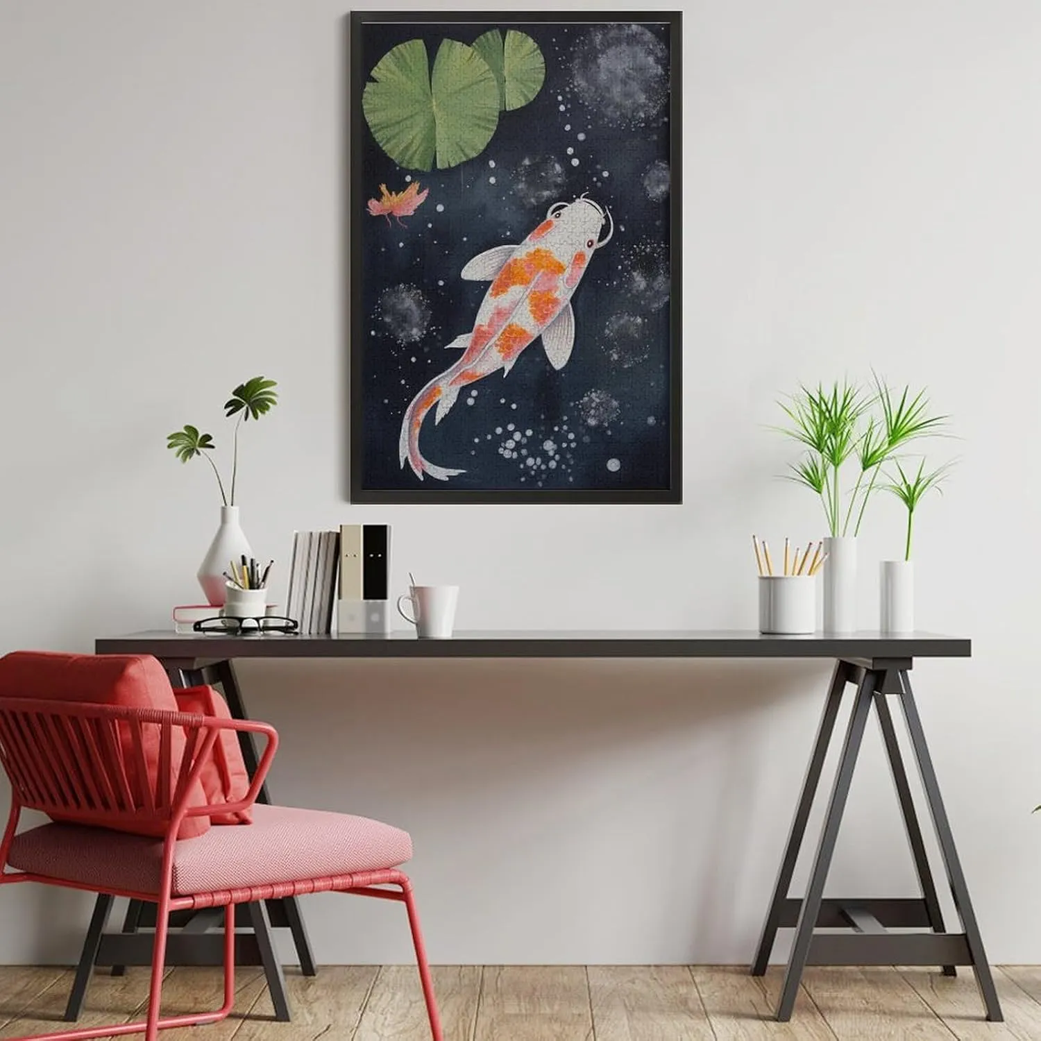 Puzzles for Adults 1000 Pieces - Koi Fish Swimming Koi Fish Challenging Jigsaw Puzzle, Daring to Try, Family Entertainment Interactive Fun Jigsaw Puzzle Gifts