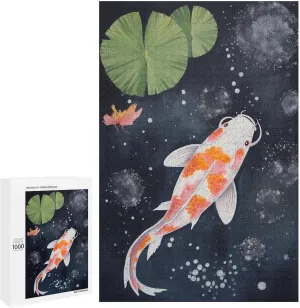 Puzzles for Adults 1000 Pieces - Koi Fish Swimming Koi Fish Challenging Jigsaw Puzzle, Daring to Try, Family Entertainment Interactive Fun Jigsaw Puzzle Gifts
