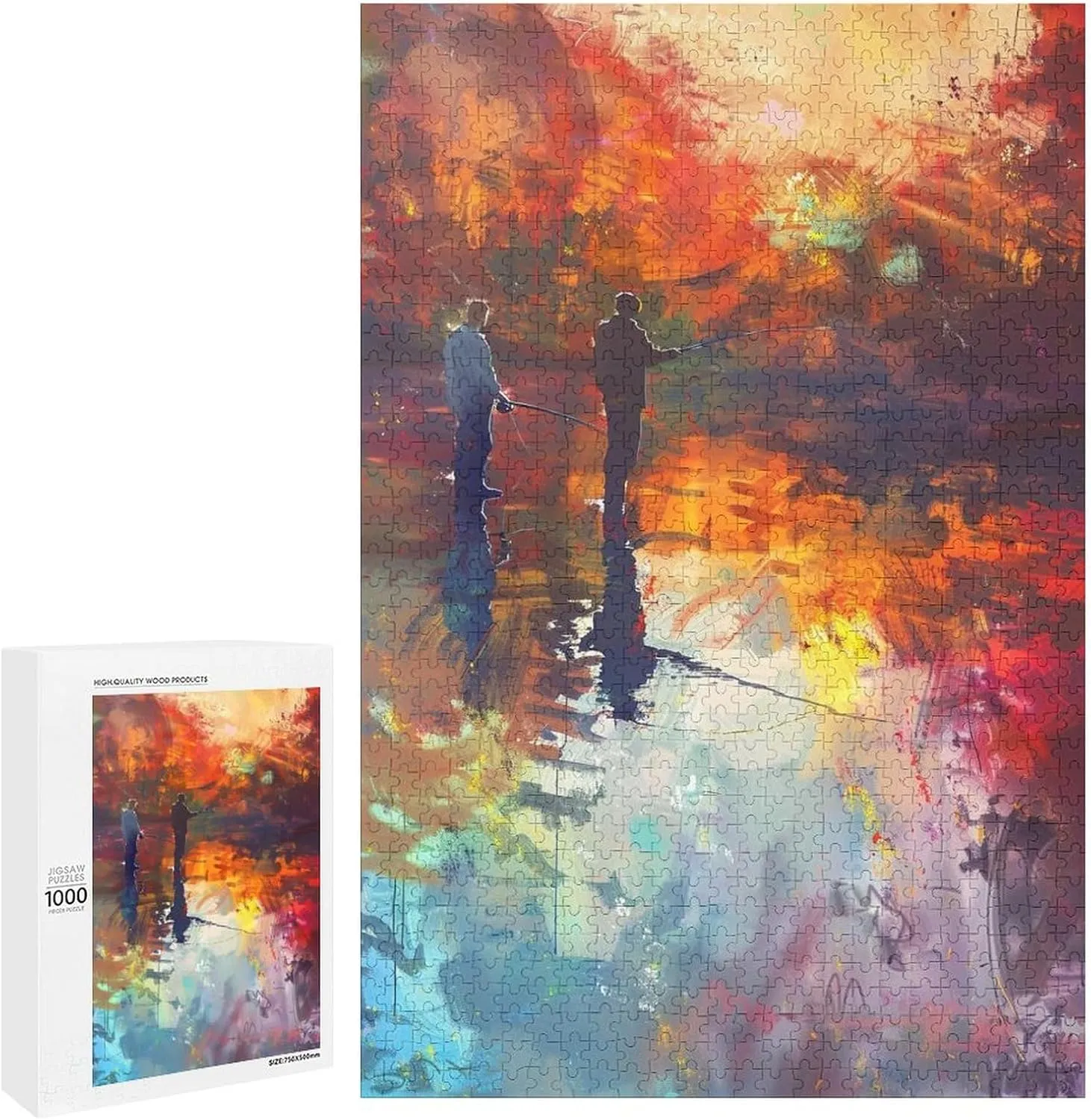 Puzzles for Adults 1000 Pieces - Luya Fishing Funny Puzzle Unique Difficult and Challenge Large Puzzle Game Toys Gift