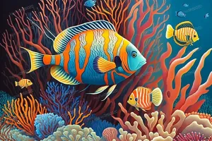 Puzzles for Adults 1000 Pieces - Ocean Colored Fish Cartoon Funny Puzzle, Seek and Find Activities, Puzzle Toys for Toddlers and Kids