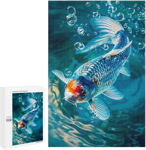 Puzzles for Adults 1000 Pieces - The Fish Surrounded by Bubbles Fish Funny Puzzle Learning Educational Puzzles for Children Girls and Boys