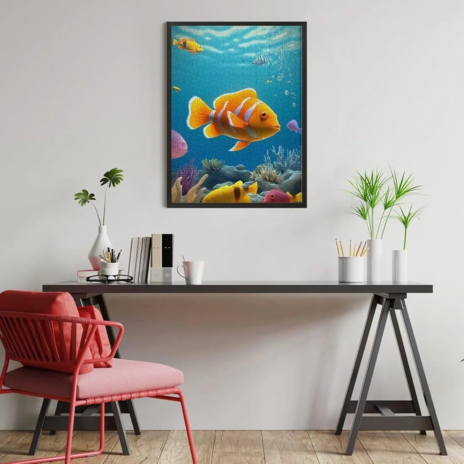 Puzzles for Adults 500 Pieces - Coral Bush Fish Ocean Puzzle Challenging Educational Toys Puzzles Reduced Pressure Gift