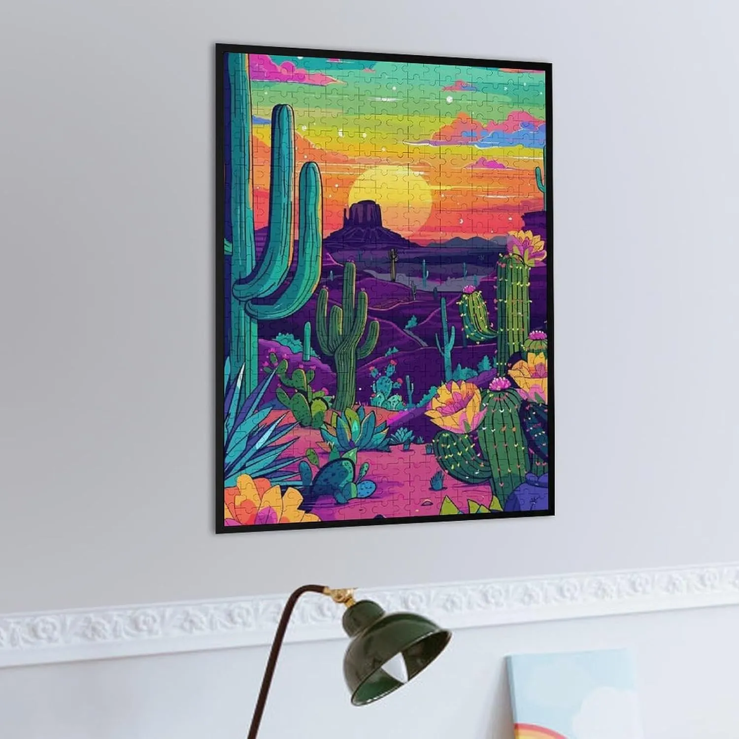 Puzzles for Adults 500 Pieces - Desert Landscapes with Cacti and Flowers Cactus Puzzle Christmas Perfect for Relaxation Activity Difficult Challenging Puzzles
