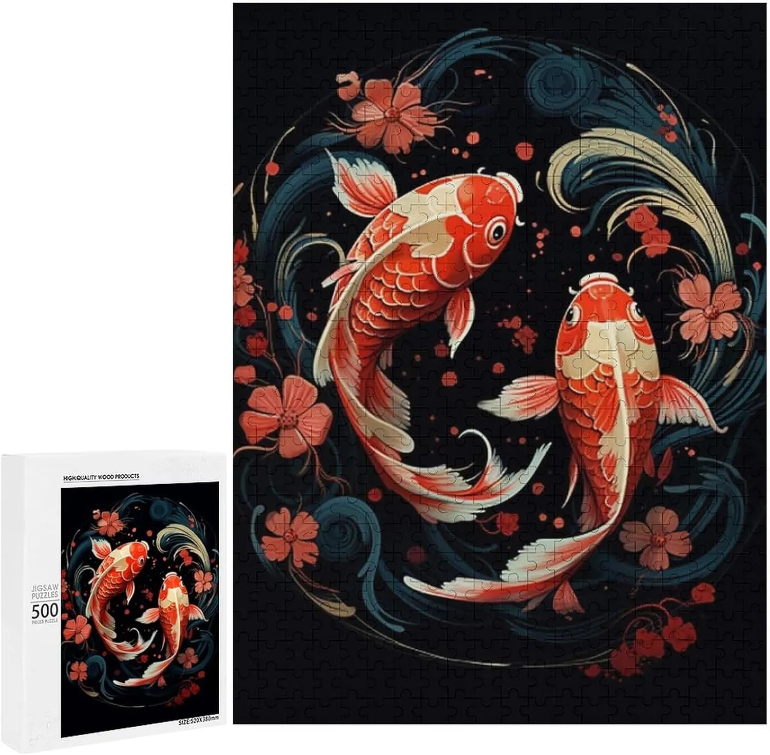 Puzzles for Adults 500 Pieces - Fish Animal Hi-Definition Printing Beautiful Drawings,for Bedroom Decor Family Holidays,Elevate Yourself Gift Decor