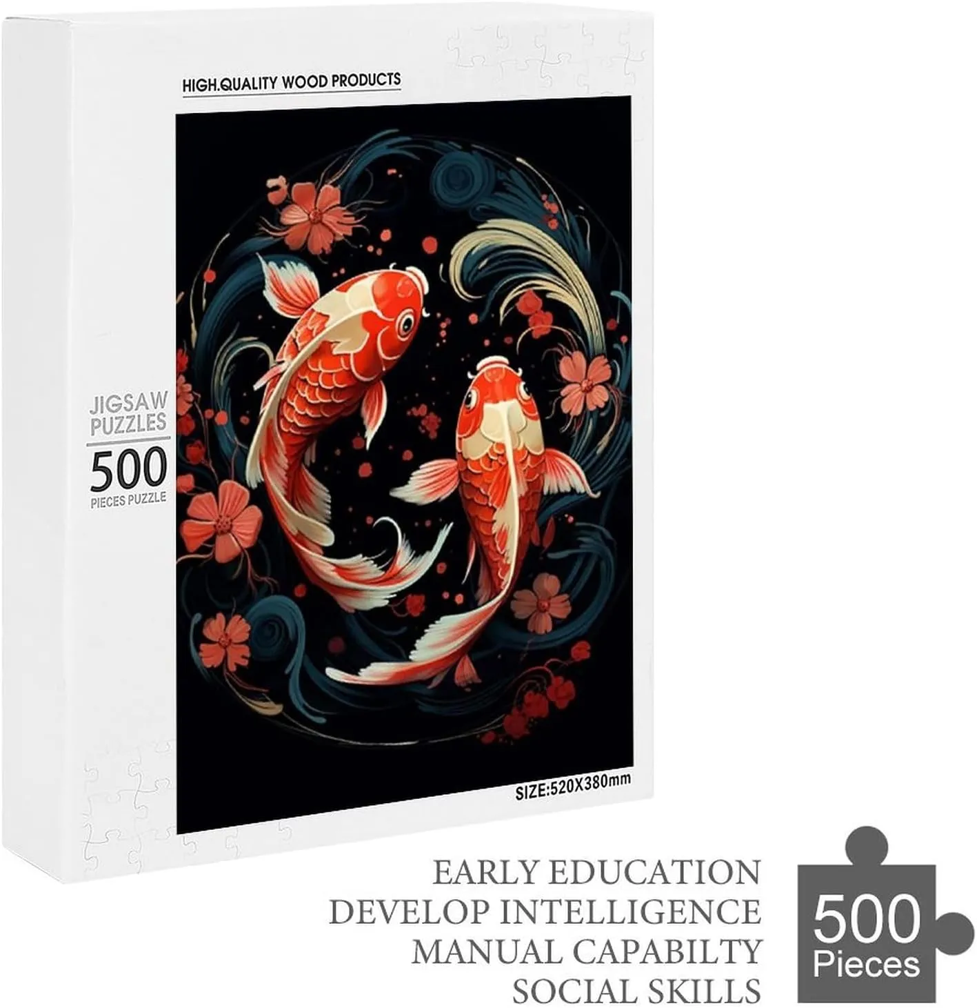 Puzzles for Adults 500 Pieces - Fish Animal Hi-Definition Printing Beautiful Drawings,for Bedroom Decor Family Holidays,Elevate Yourself Gift Decor