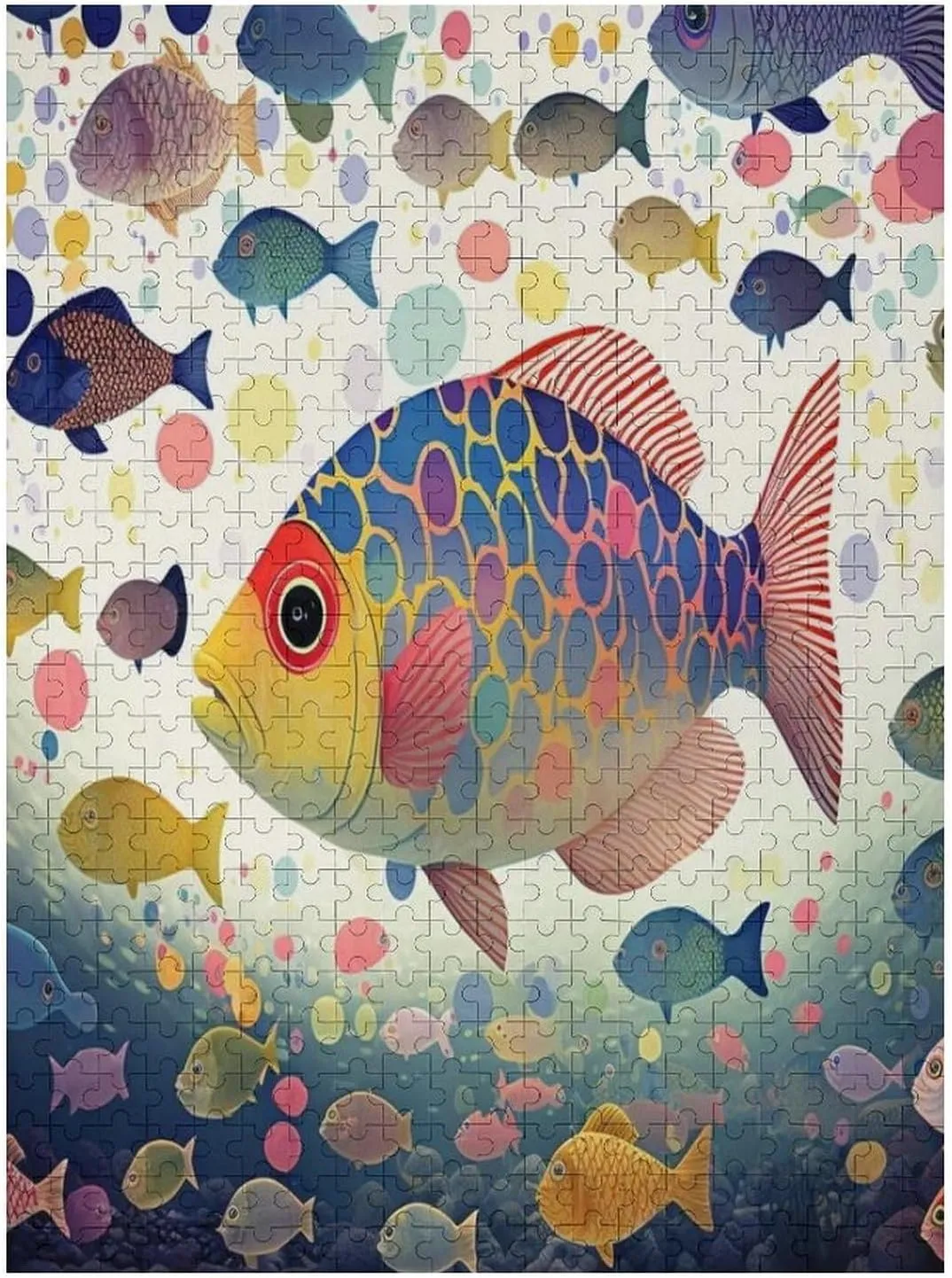 Puzzles for Adults 500 Pieces - Fish Colorful Fish Perfect Interlocking Clear Printing - Adults Educational Puzzle Ideal Gift - Display as Artwork Idea!