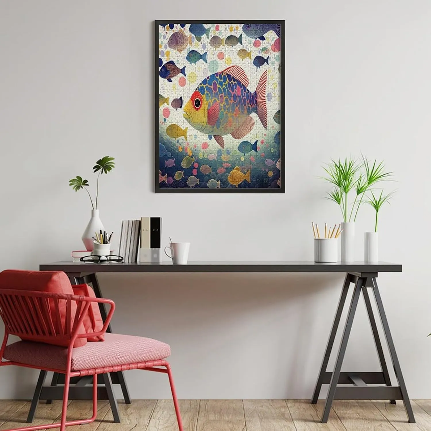 Puzzles for Adults 500 Pieces - Fish Colorful Fish Perfect Interlocking Clear Printing - Adults Educational Puzzle Ideal Gift - Display as Artwork Idea!
