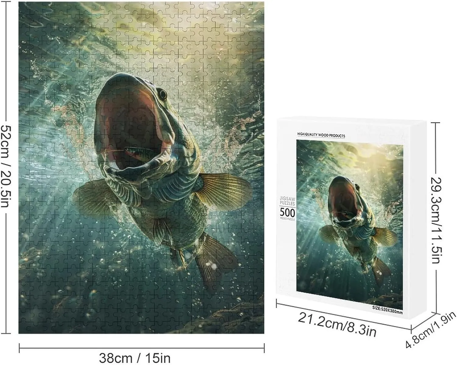 Puzzles for Adults 500 Pieces - Fish Oil Perfect for Fun Brain Puzzle Lovers Vibrant Illustrations and Quality Pieces Challenging and Relaxing Gifts Idea