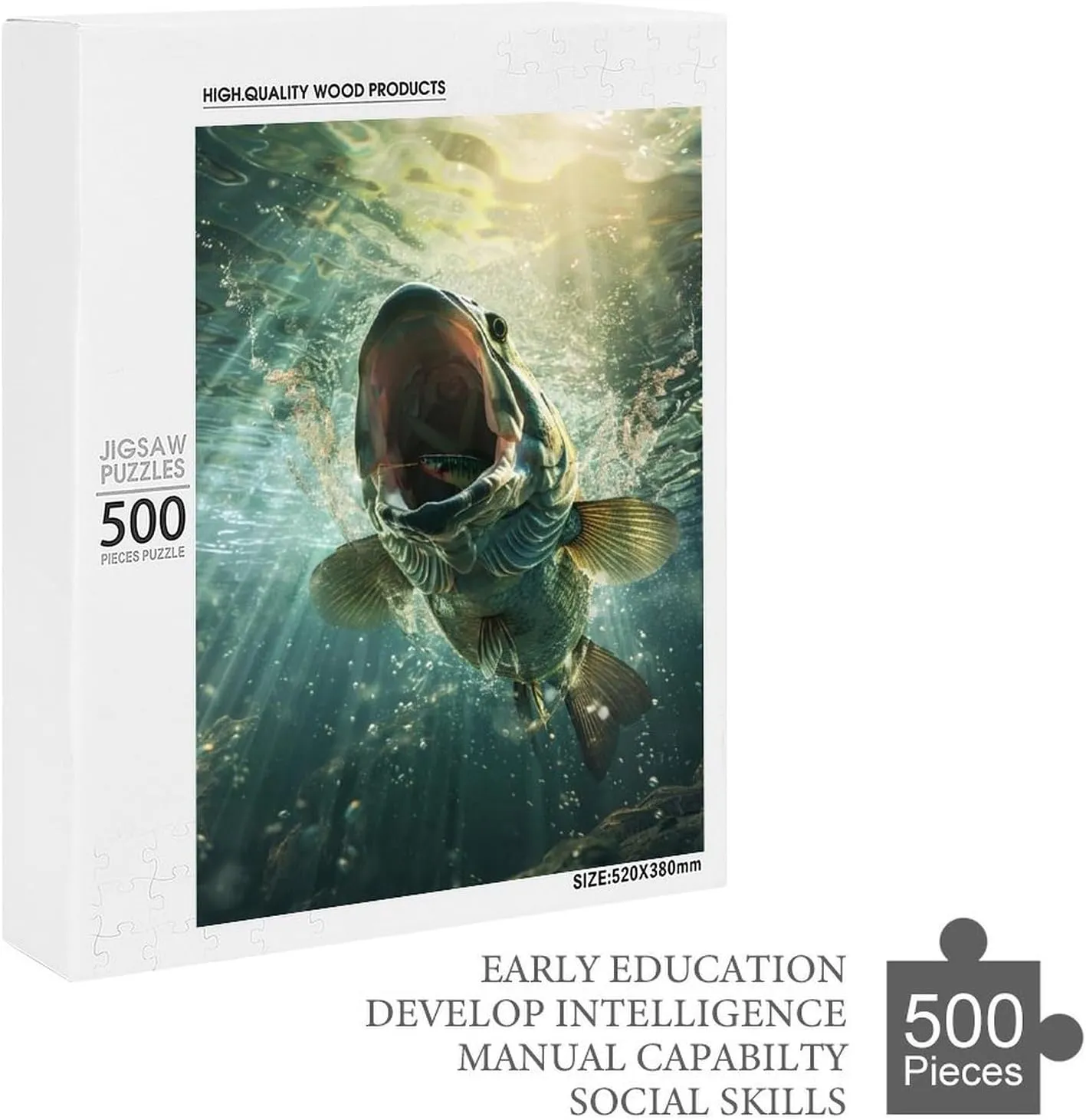 Puzzles for Adults 500 Pieces - Fish Oil Perfect for Fun Brain Puzzle Lovers Vibrant Illustrations and Quality Pieces Challenging and Relaxing Gifts Idea