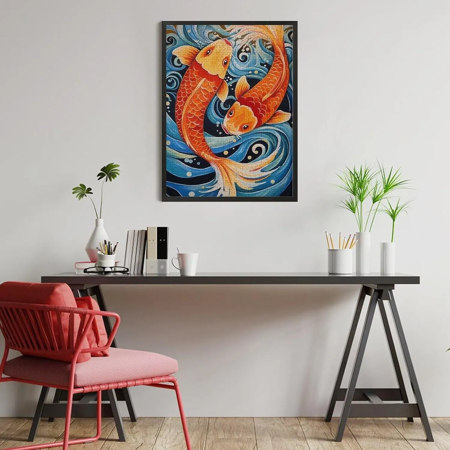 Puzzles for Adults 500 Pieces - Koi Colorful Koi Fish Perfect for Fun Brain Puzzle Lovers Vibrant Illustrations and Quality Pieces Challenging and Relaxing Gifts Idea