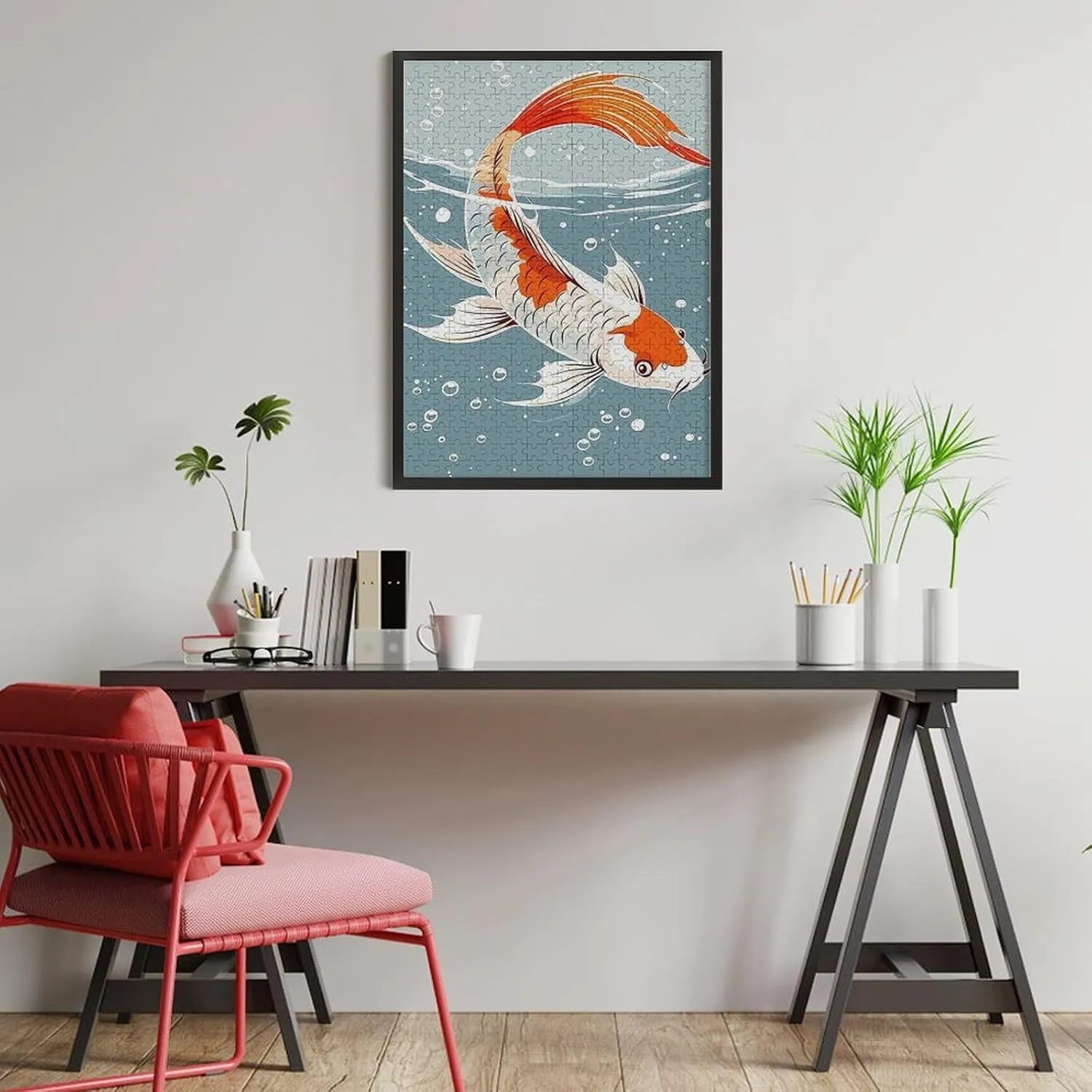 Puzzles for Adults 500 Pieces - Koi Swimming in Water Fish Puzzles for Family Games, Puzzle for Gifts, Funny Puzzle for Education