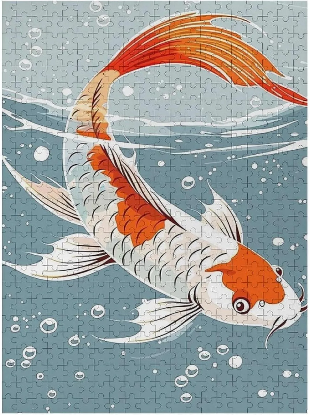 Puzzles for Adults 500 Pieces - Koi Swimming in Water Fish Puzzles for Family Games, Puzzle for Gifts, Funny Puzzle for Education