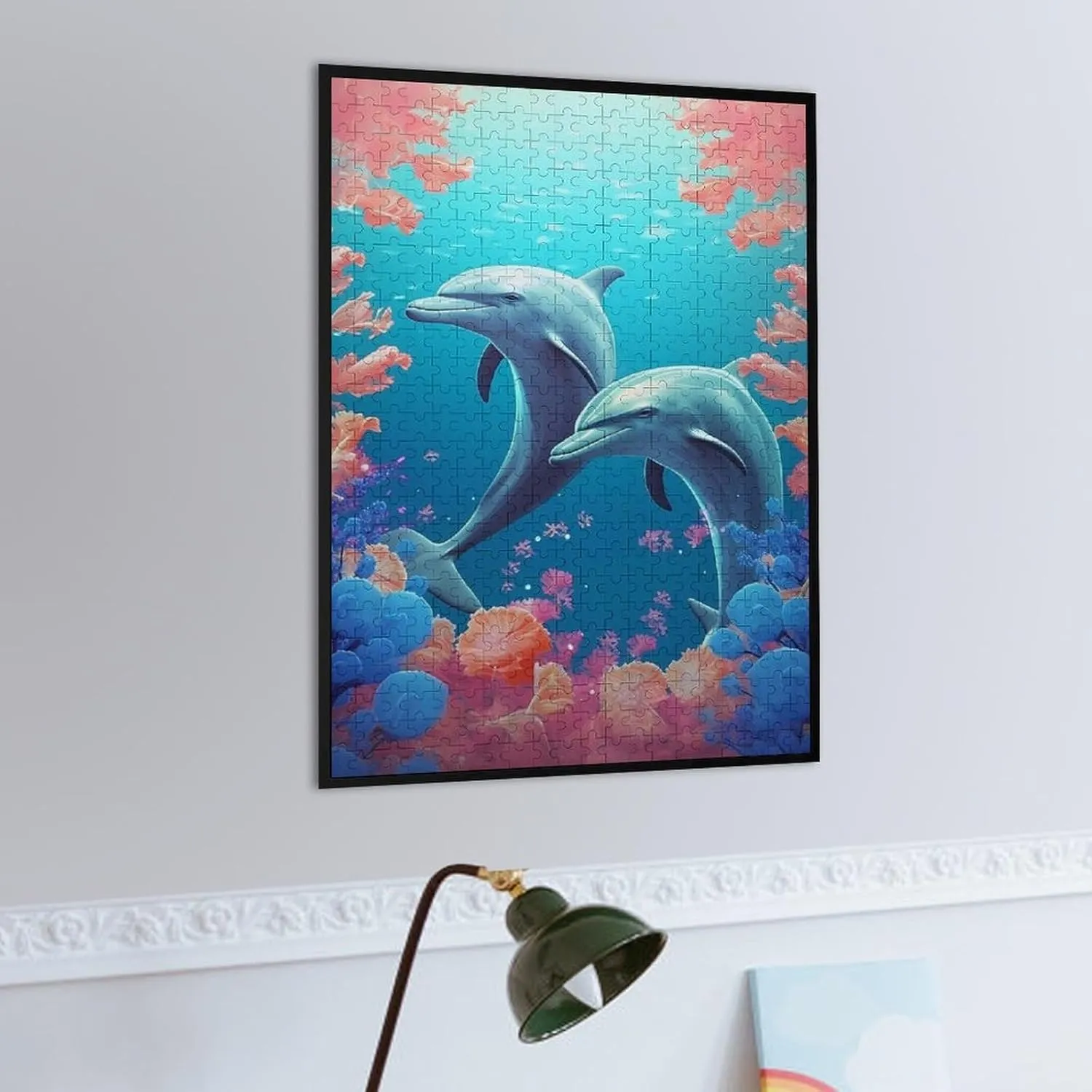 Puzzles for Adults 500 Pieces - Sea Fish Dolphins and Coral Challenging Gift for Puzzle Lovers, Fun Time with Friends, Displayable Wall Decor & Home Gift