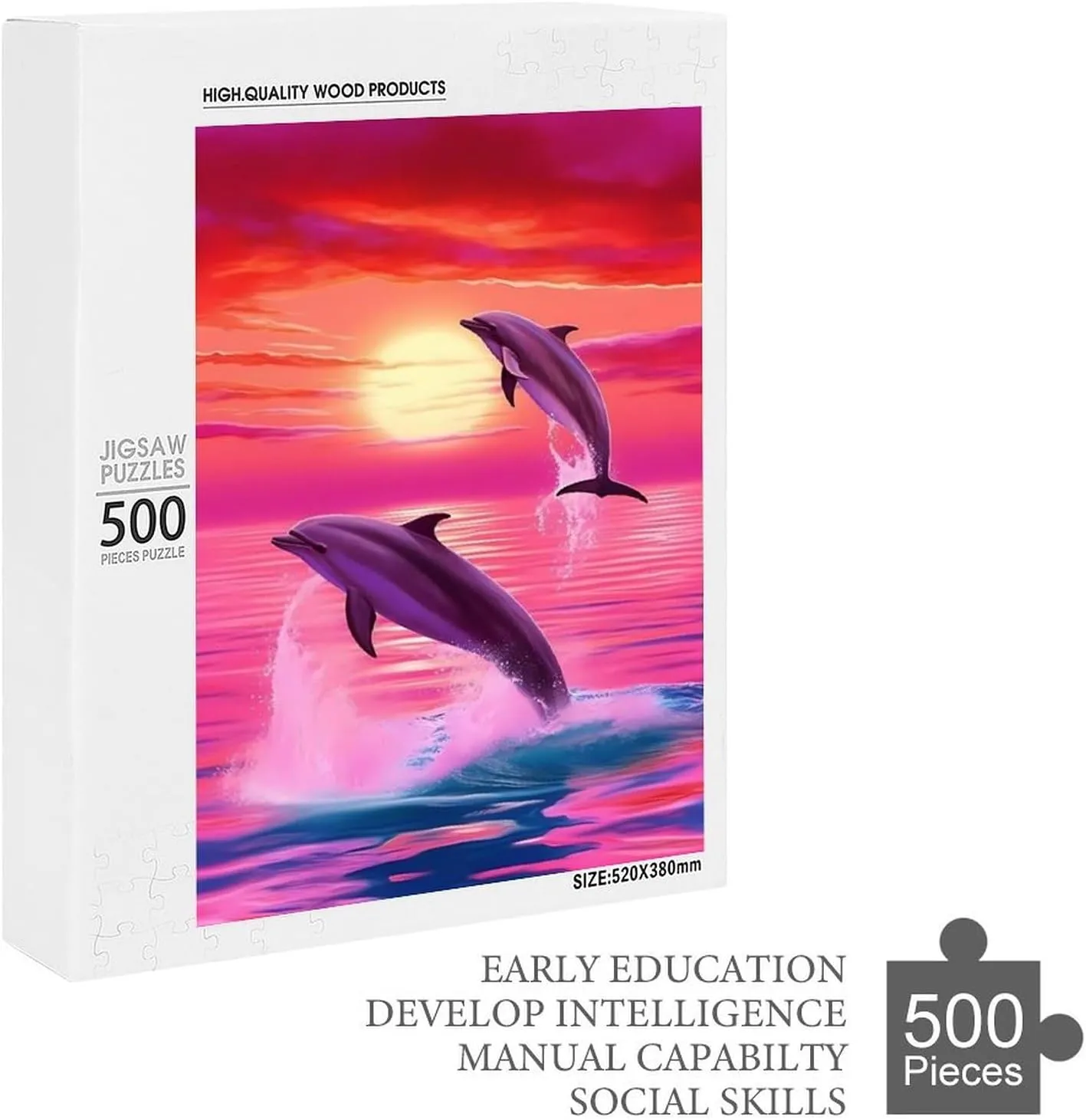 Puzzles for Adults 500 Pieces - Sea Fish Funny Puzzle, Seek and Find Activities, Travel Toys for Toddlers and Kids