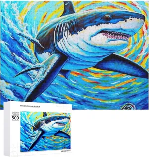 Puzzles for Adults 500 Pieces - Shark Animal Fish Funny Puzzle Learning Educational Puzzles for Children Girls and Boys