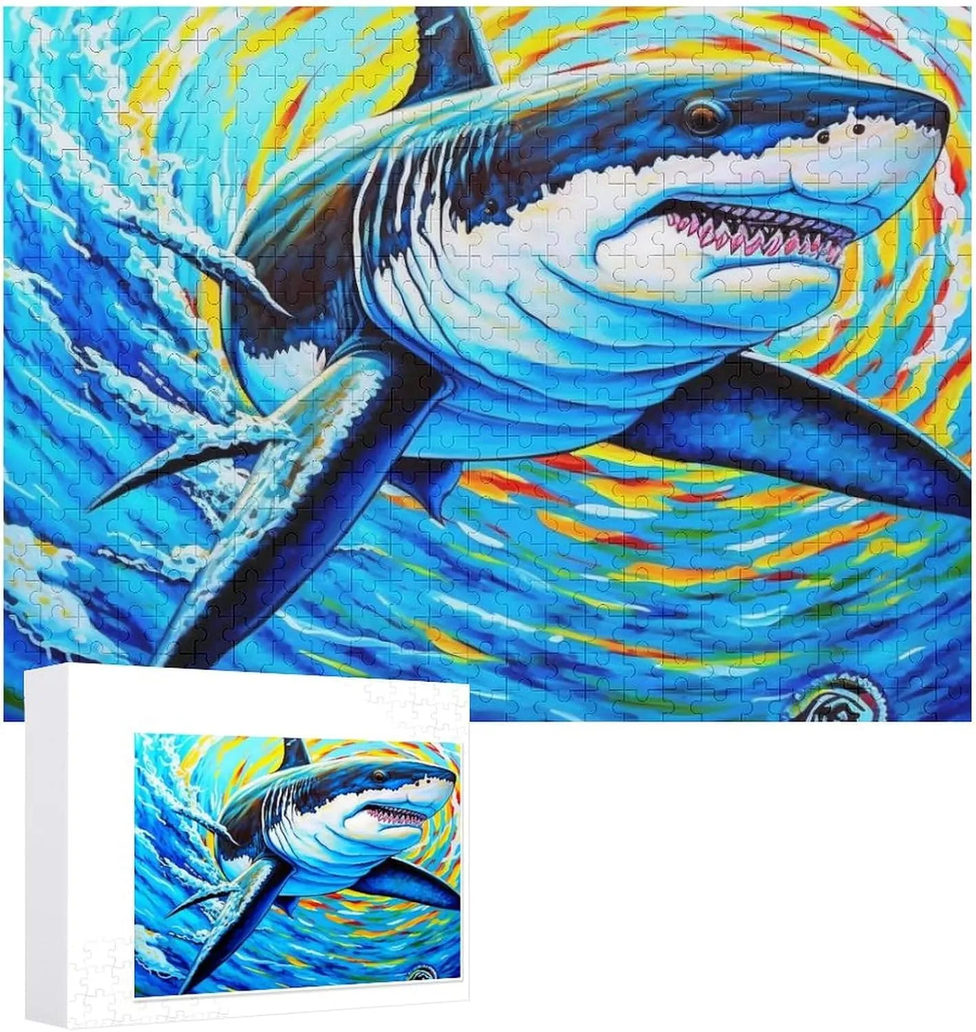 Puzzles for Adults 500 Pieces - Shark Animal Fish Funny Puzzle Learning Educational Puzzles for Children Girls and Boys