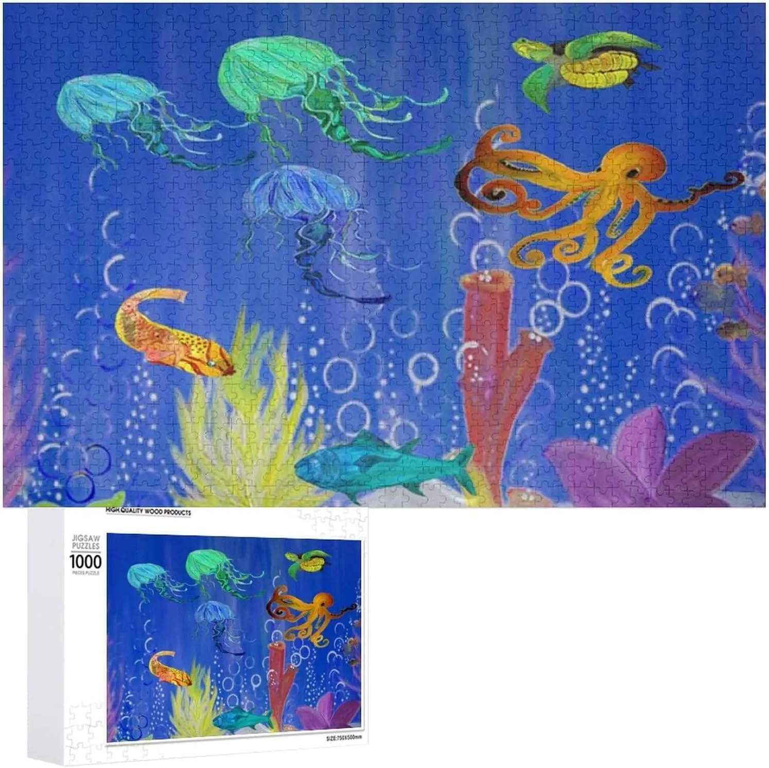 Puzzles for Adults 500 Pieces - Under The Sea Tropical Fish Funny Challenging Jigsaw Puzzle Perfect for Game Nights