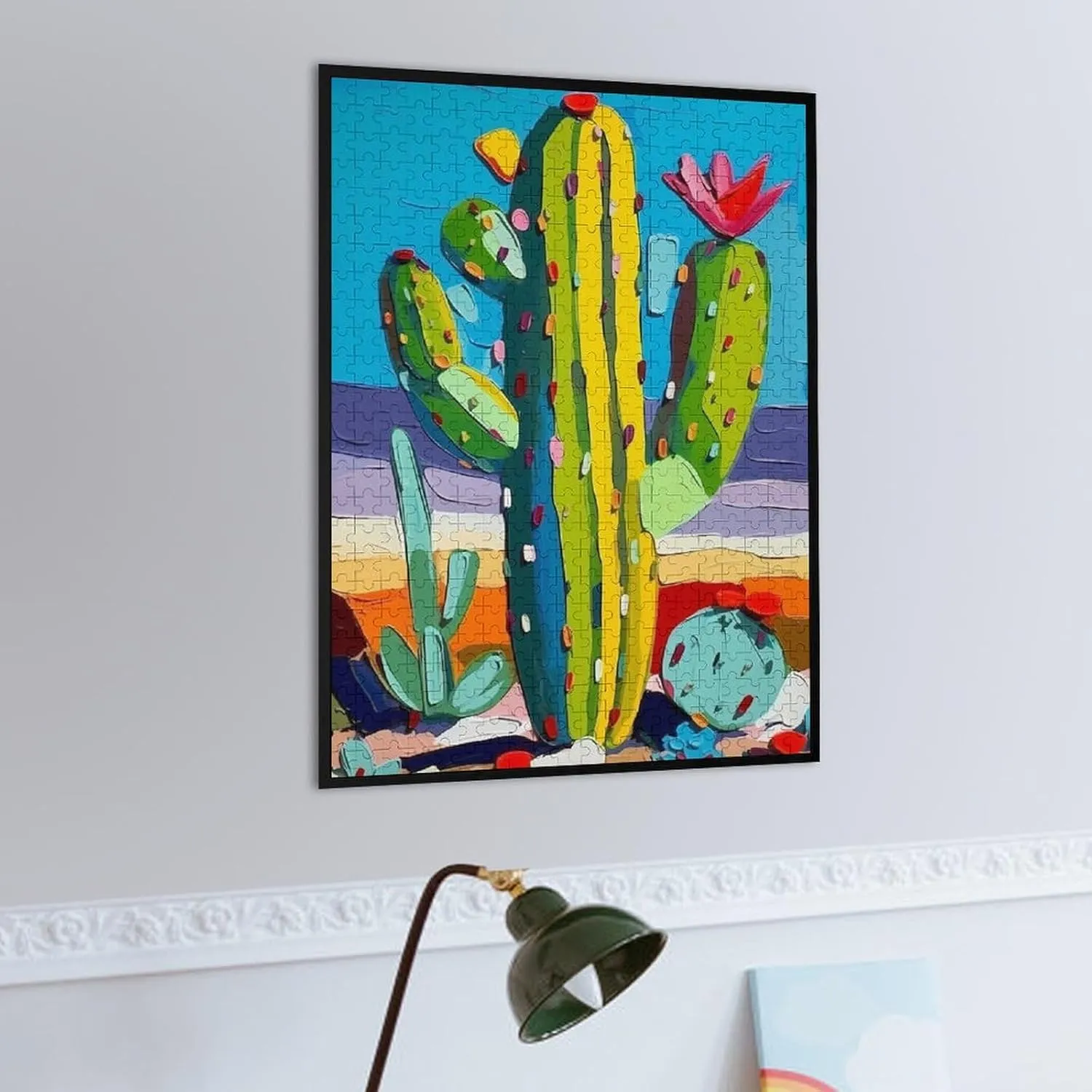 Puzzles for Adults 500 Pieces - Watercolour Cactus in Desert Flower Puzzle Brain Teaser Activity for Kids,Gift for Birthday Christmas