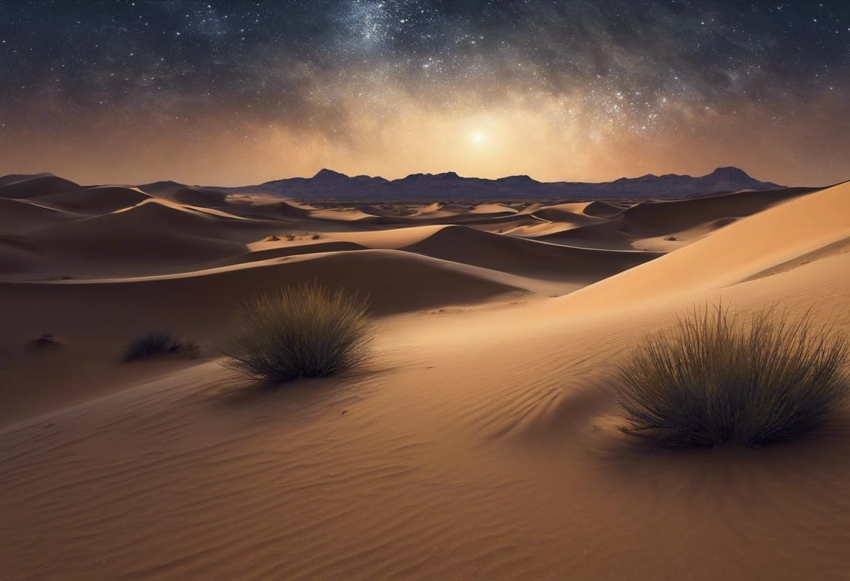 Puzzles for Adults 500 Pieces - Starry Night in The Desert Jigsaw Puzzle Featuring Stunning and Colorful Artwork Challenging Family Activity