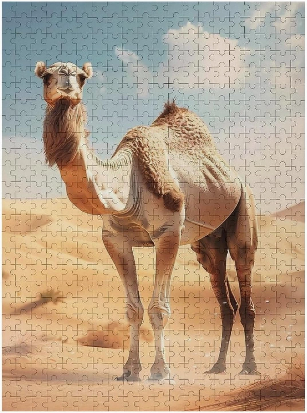 Puzzles for Adults 500 Pieces - The Camel Standing in The Desert Funny Inspirational Wooden Jigsaw Puzzles for Family Activities Games