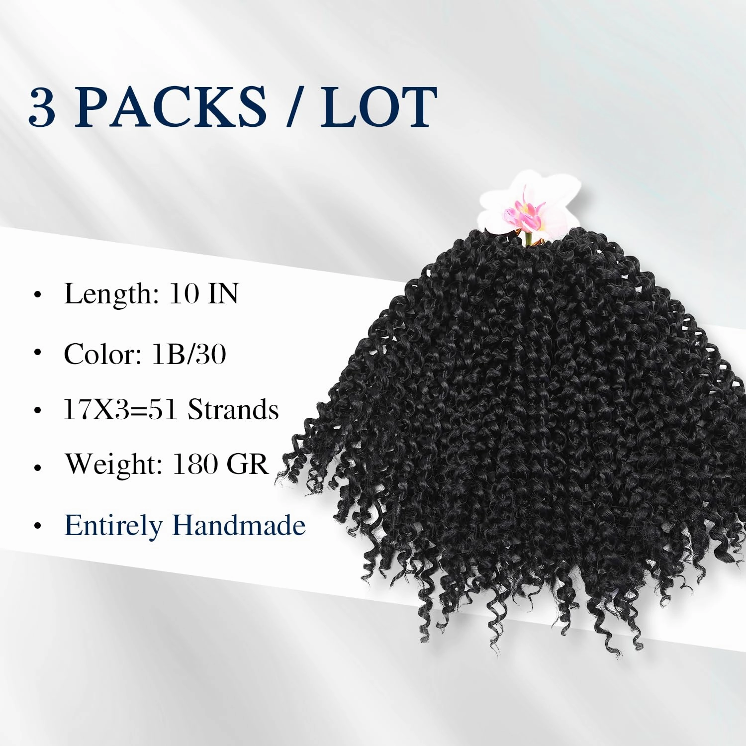 Quantum Love Kinky Curly Crochet Hair Short Marlybob Jerry Curl Hair Extension for Black Women Short Passion Twist Synthetic Hair Extension (3 Pack 10 Inches)