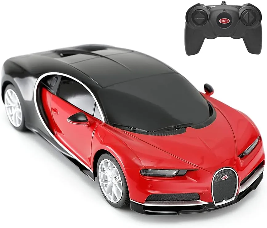 RASTAR Bugatti Toy Car, 1/24 Scale Bugatti Chiron RC Model Car, Red