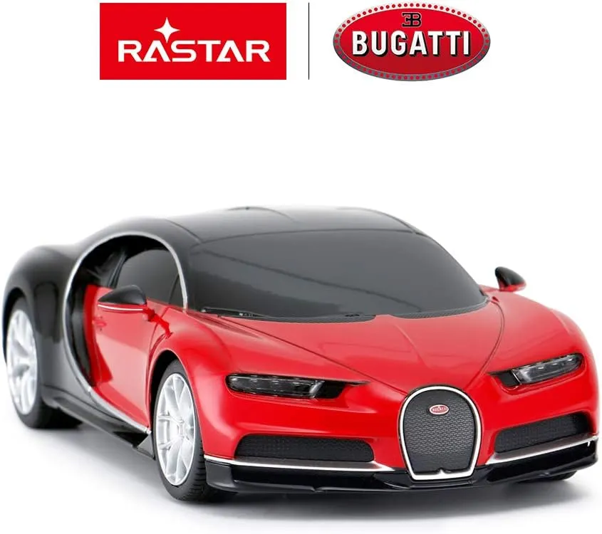 RASTAR Bugatti Toy Car, 1/24 Scale Bugatti Chiron RC Model Car, Red