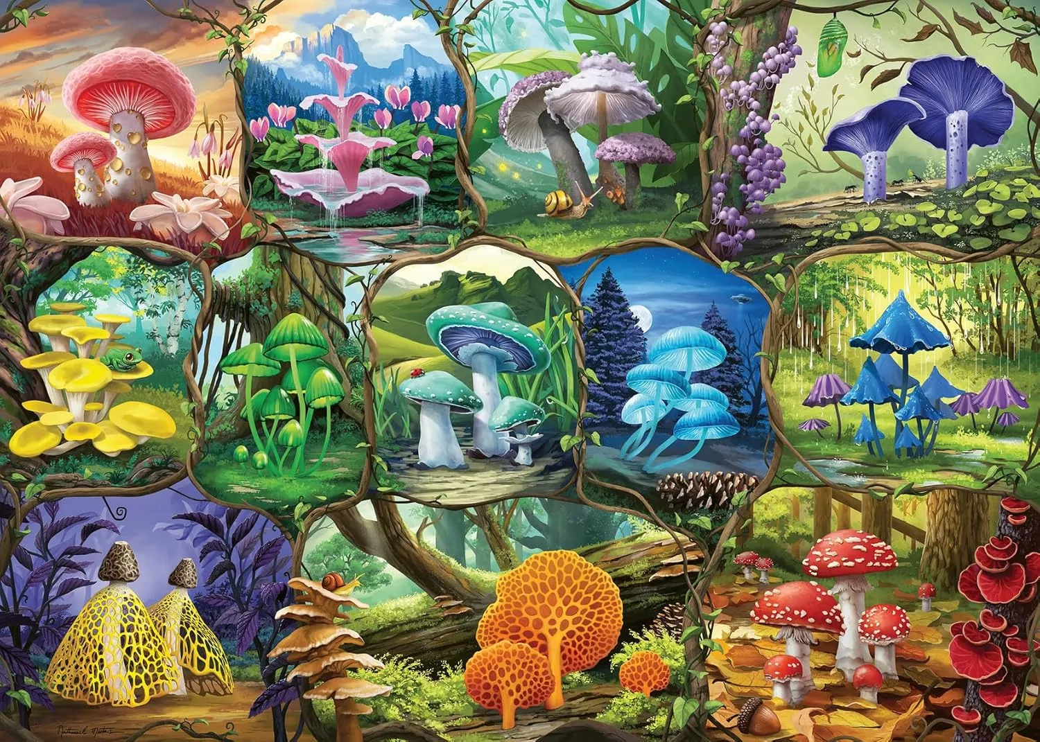 Ravensburger Beautiful Mushrooms 1000 Piece Jigsaw Puzzle - Engaging Artful Design | Superior Interlocking Fit | Vibrant, Matte Finish | FSC-Certified Eco-Friendly Materials | Made in Germany