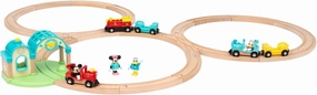 Ravensburger BRIO 32292 Disney Mickey's Deluxe Wooden Railway Set | Wooden Toy Train Set for Kids Age 3 and Upin