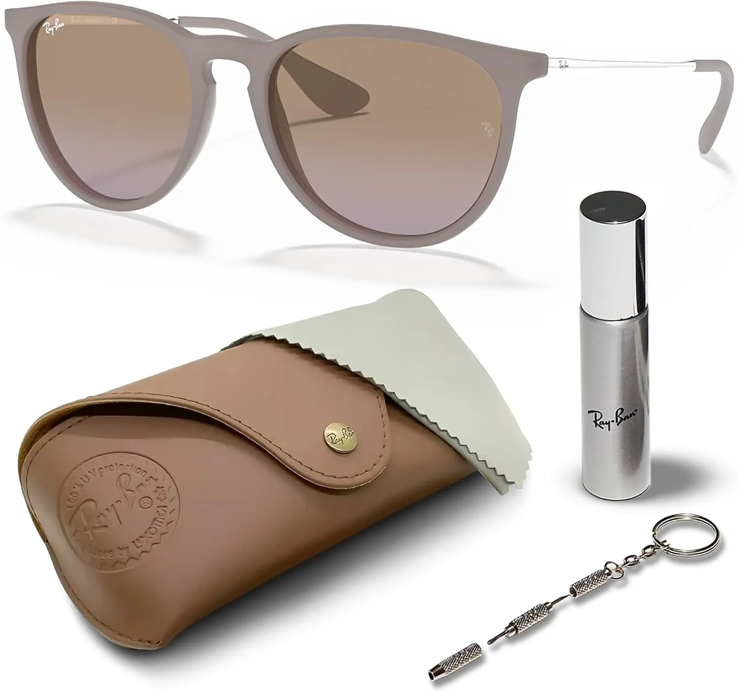 Ray-Ban RB4171 ERIKA Classic Phantos Shape Sunglasses With Eyewear Kit Bundle - High Bridge Fit - Retro Sunglasses