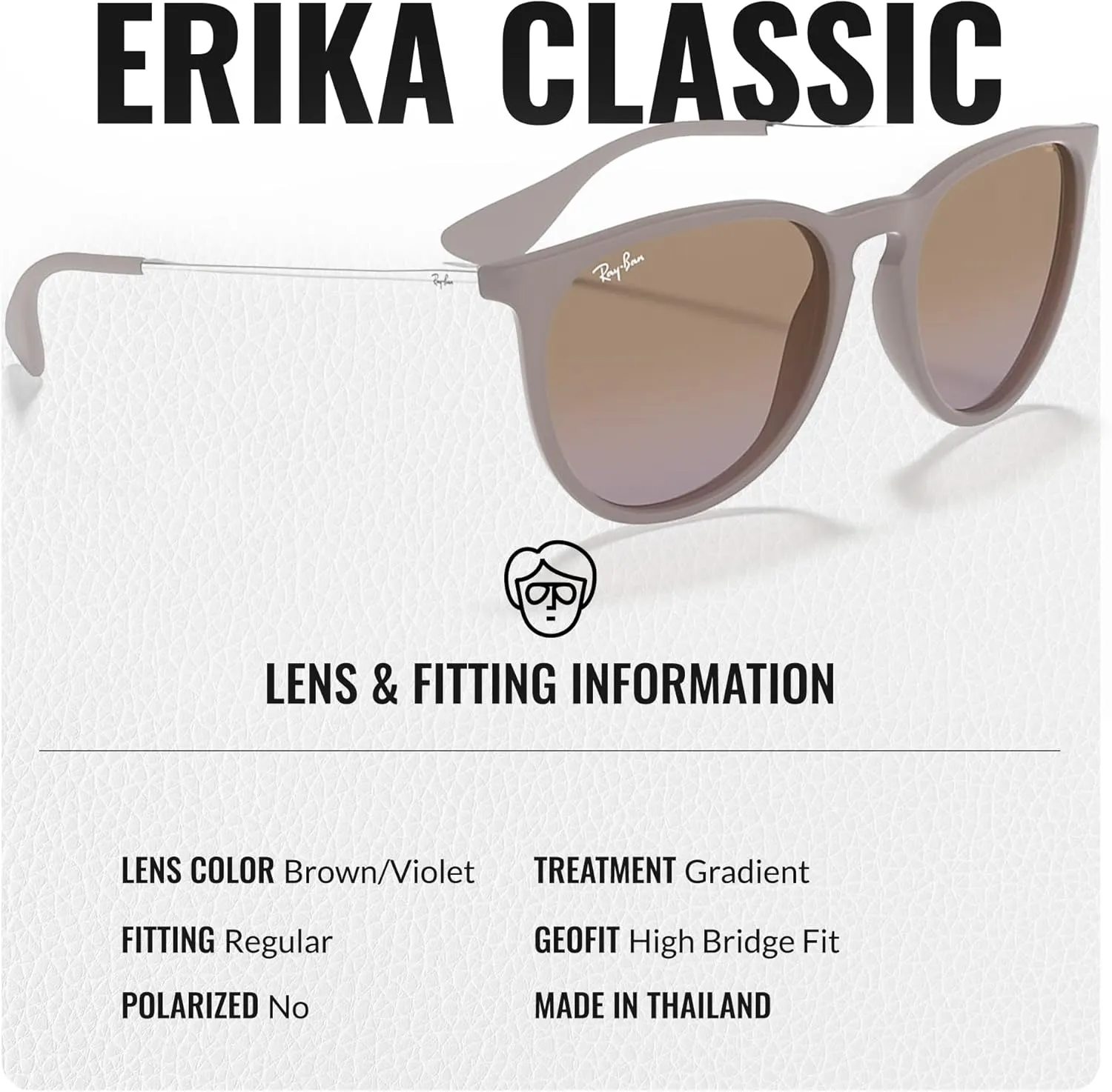 Ray-Ban RB4171 ERIKA Classic Phantos Shape Sunglasses With Eyewear Kit Bundle - High Bridge Fit - Retro Sunglasses