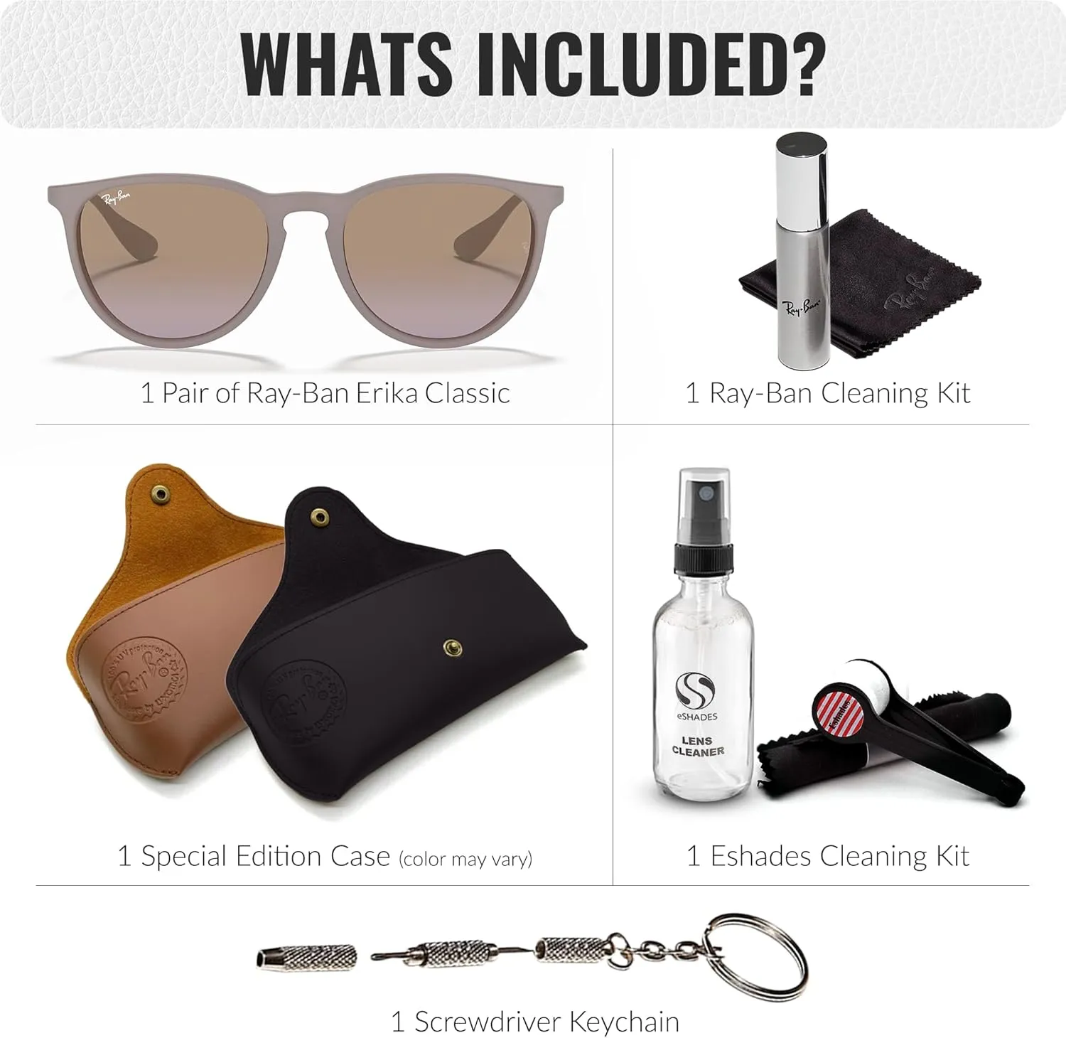 Ray-Ban RB4171 ERIKA Classic Phantos Shape Sunglasses With Eyewear Kit Bundle - High Bridge Fit - Retro Sunglasses