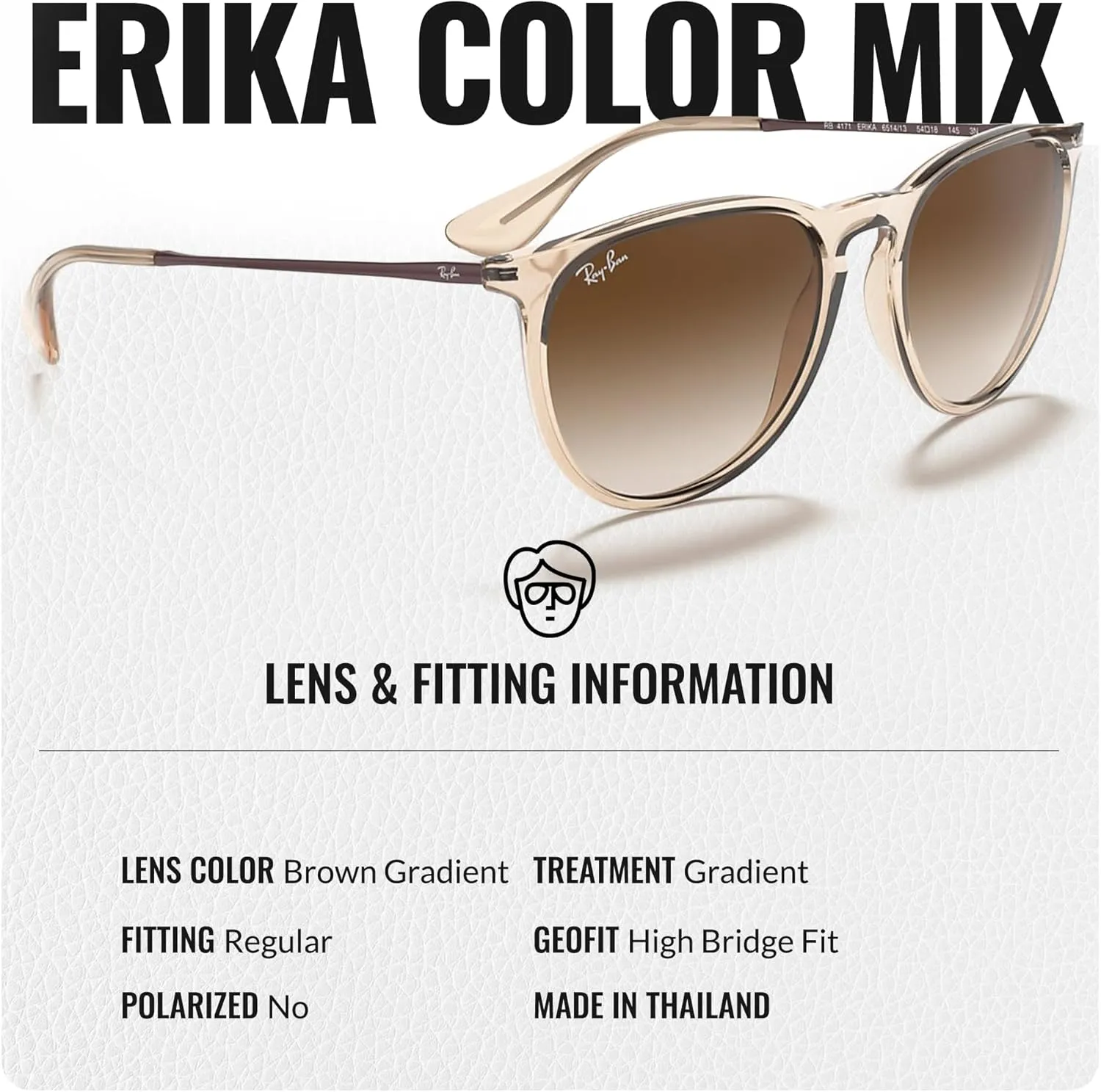 Ray-Ban RB4171 ERIKA Color Mix Phantos Shape Sunglasses With Eyewear Kit Bundle - High Bridge Fit - Retro Sunglasses