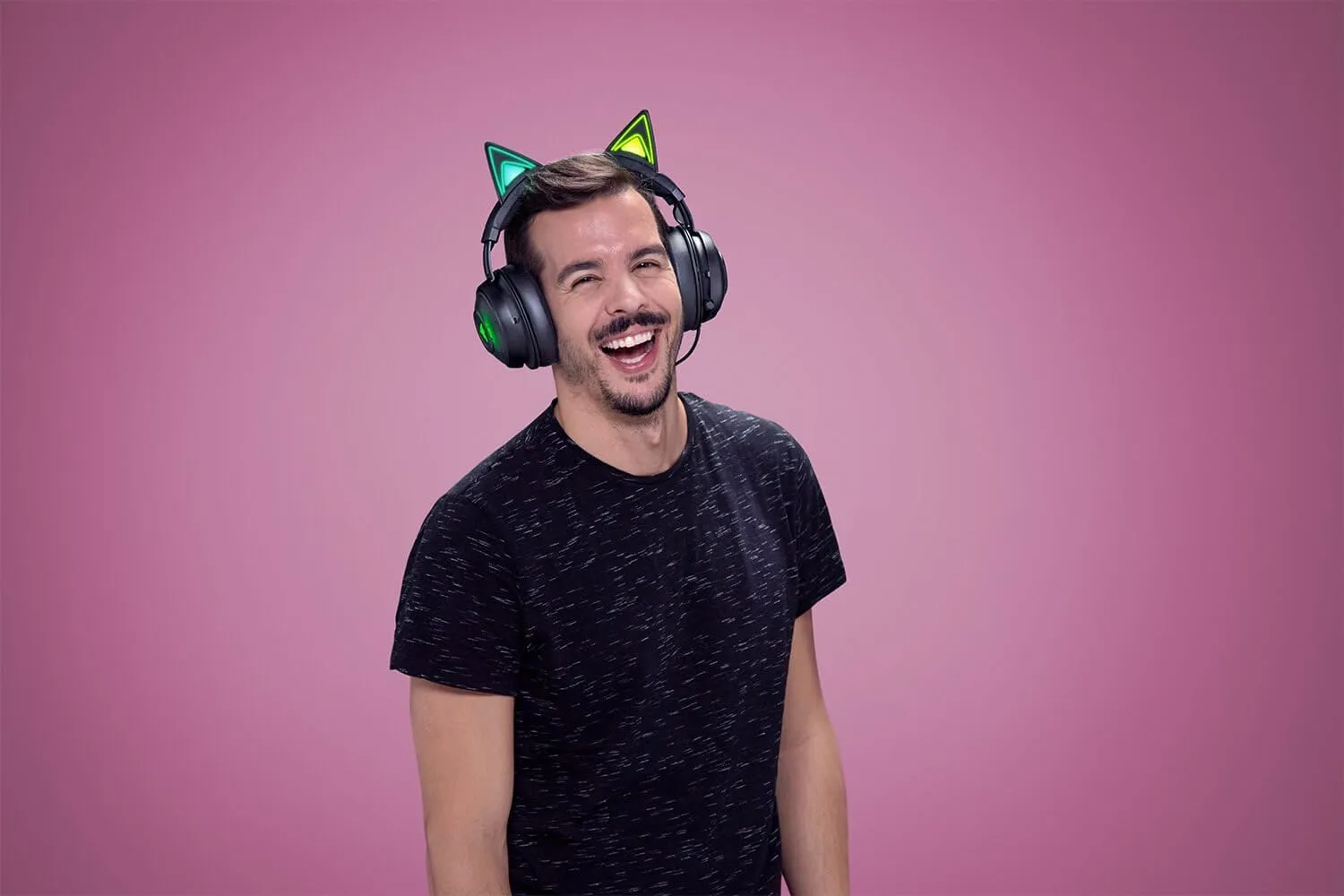 Razer Kraken Kitty V2 USB Wired RGB Headset: Chroma Kitty Ears - Stream Reactive Lighting - HyperClear Cardioid Mic - Triforce 40 mm Drivers - 7.1 Surround Sound - Classic Black (Renewed)