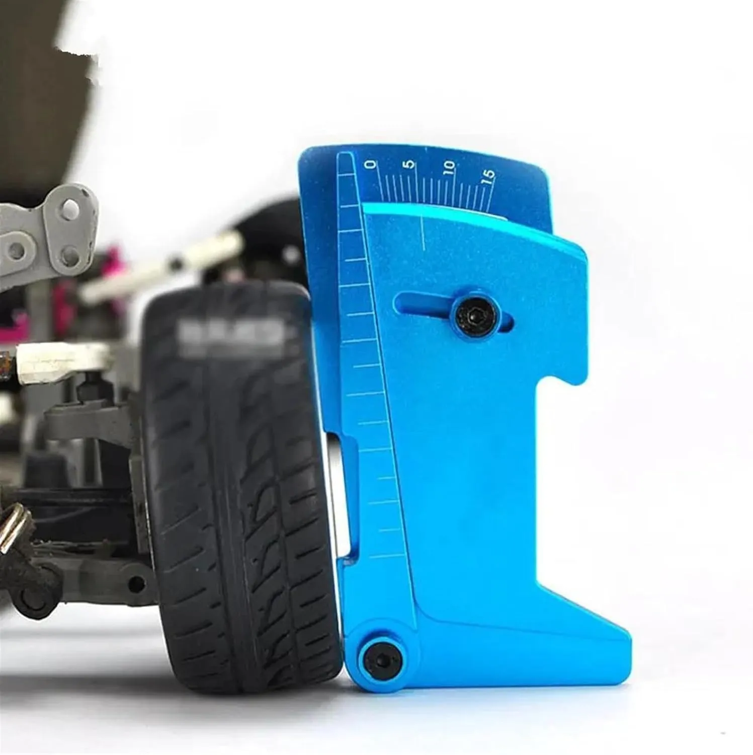 RC Car Accessories for Yokomo for Hsp for Tamiya for MST 1/10 1/12 Adjustable Ruler Wheel Hub Balance Ruler Camber 15° Tools RC Model Car Drift for Racing Tools(Blue)