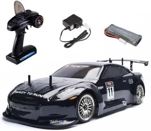 RC Drift Cars For Adults 50KM/H 1:10 Electric Power On Road Rc Vehicle RTR Fast 4WD 2.4G Full Proportional Remote Control Car For Drift And Race With RC540 Motor Hobby Grade Racing Car (Black)