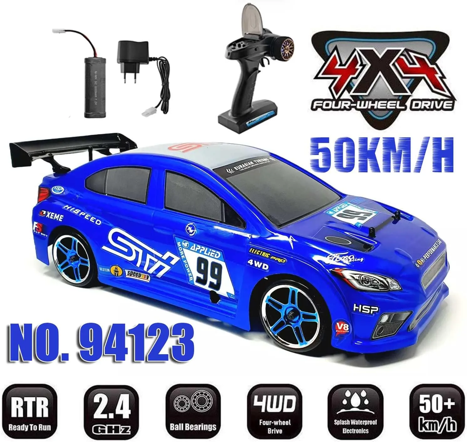 RC Drift Cars For Adults 50KM/H 1:10 Electric Power On Road Rc Vehicle RTR Fast 4WD 2.4G Full Proportional Remote Control Car For Drift And Race With RC540 Motor Hobby Grade Racing Car (Black)