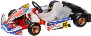 RC Kart, 1/32 Scale 2.4G Full Proportional RC Electric Mini Racing Kart Assembly Model with Remote Control and Battery, DIY RC Model Car Gifts for Adults (RTR Version/Black)