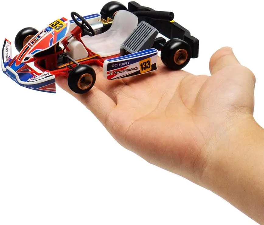 RC Kart, 1/32 Scale 2.4G Full Proportional RC Electric Mini Racing Kart Assembly Model with Remote Control and Battery, DIY RC Model Car Gifts for Adults (RTR Version/Black)