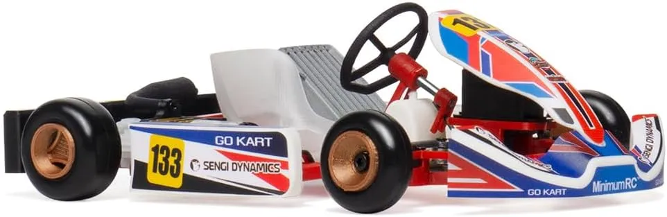 RC Kart, 1/32 Scale 2.4G Full Proportional RC Electric Mini Racing Kart Assembly Model with Remote Control and Battery, DIY RC Model Car Gifts for Adults (RTR Version/Black)