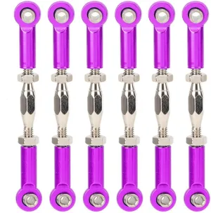 RC Pull Rod, 6Pcs Adjustable Servo Links Tie Rod RC Car Linkage Aluminum Alloy Turnbuckle Rod Linkage Set for RC Hobby Car Model() Turnbuckle Rod Linkage Rc Car 50Mm Turnbuckle