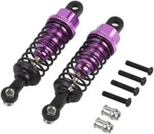 Rc Shock Absorber For Hpi For Hsp For Traxxas For Losi For WLtoys A959 A969 A979 K929 1/18 2 Pcs Oil Adjustable 65Mm Shock Absorber Damper Rc Car Parts Replacement(Purple)