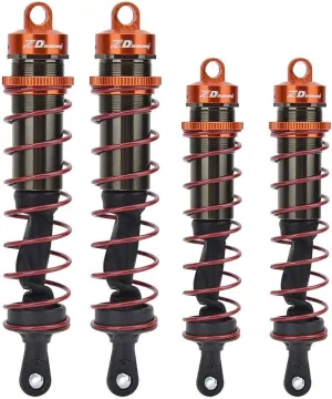 RC Shock Absorber, Metal Oil Pressure Adjustable Shock Front & Rear Damper Compatible with 1/8 RC Car (Orange)