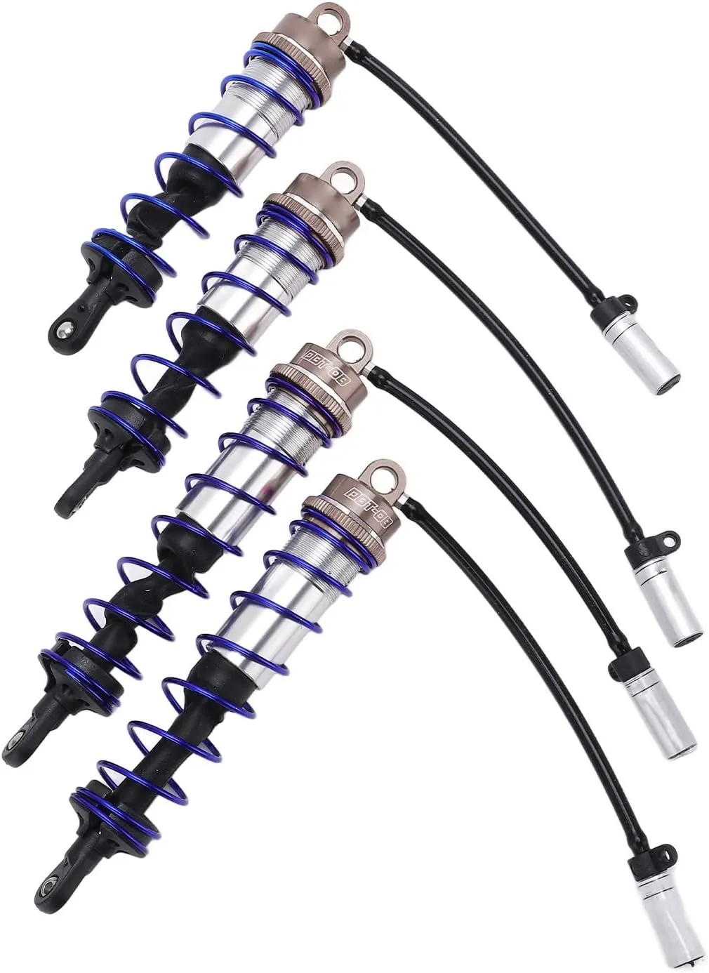 RC Shock Absorber Set, Oil, Aluminum, Adjustable Front/Rear RC Damper Set, for 1/8 RC car Crawlers, Such as JLB Racing, HSP, EM Racing, DHK, HPI, Redcat, Hobao, Racing, Hongnor, RC