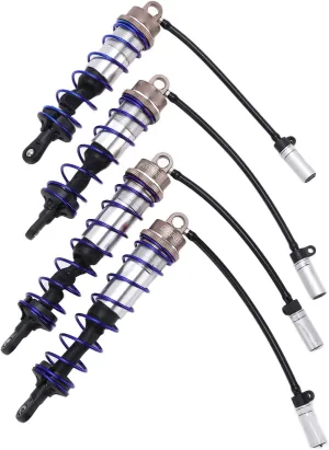 RC Shock Absorber Set, Oil, Aluminum, Adjustable Front/Rear RC Damper Set, for 1/8 RC car Crawlers, Such as JLB Racing, HSP, EM Racing, DHK, HPI, Redcat, Hobao, Racing, Hongnor, RC