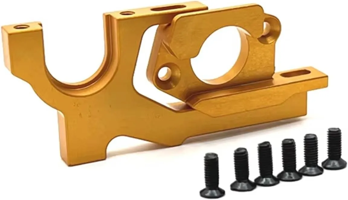 RC Upgrade Accessory Compatible with WLtoys 1/10 104072 104001 104002 RC Car Spare Parts Metal Upgrade Adjustable Motor Mount(Yellow)