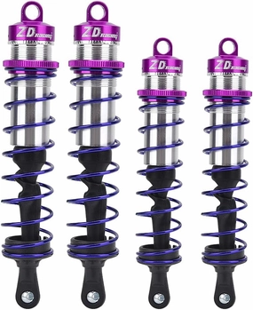 RC Car Front Adjustable Metal Oil Pressure Damper, Front Rear Oil Pressure Shock Absorbers for 1/8 RC Car with Easy Installation, Long Service Life, (PURPLE)