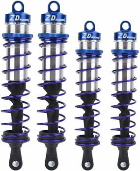 RC Shock Absorber, Metal Oil Pressure Adjustable Shock Front & Rear Damper Compatible with 1/8 RC Car (Blue)
