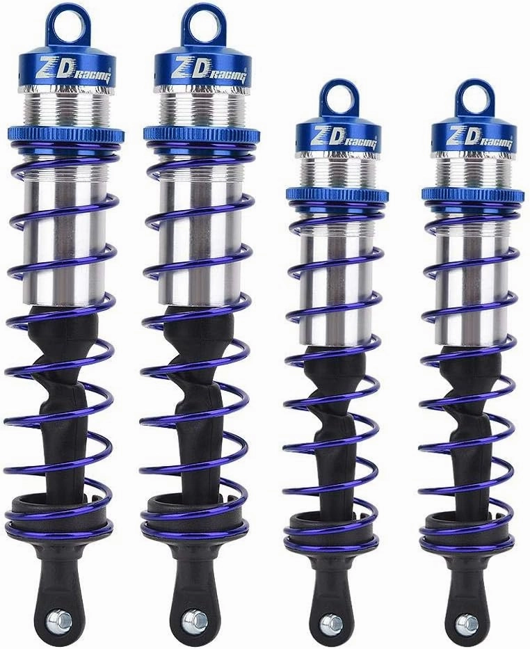 RC Shock Absorber, Metal Oil Pressure Adjustable Shock Front & Rear Damper Compatible with 1/8 RC Car (Blue)